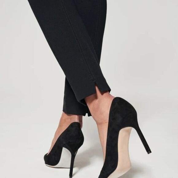 SPANX The Perfect Pant Ankle Back Seam Skinny SIZE S Petite Black Ponte Pull On - Picture 10 of 11